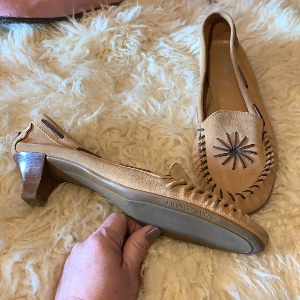 Franco Sarto suede heeled moccasins